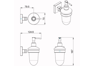 Дозатор жидкого мыла стеклянный RINA AZ-87012